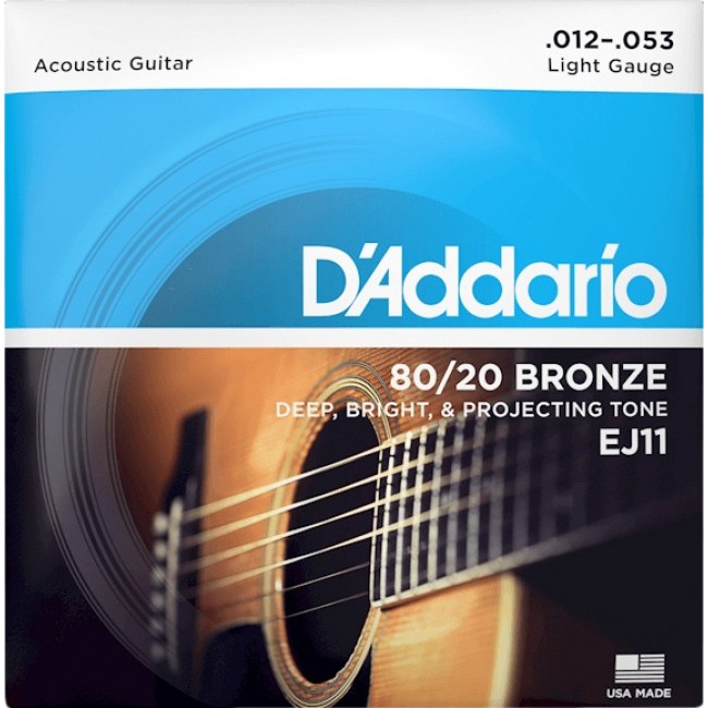  Daddario EJ11 | Encordado Daddario Ej11 80/20 Bronce 012 - 053 G Acustica