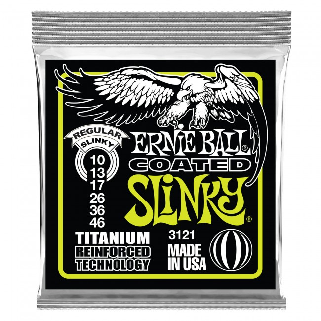 ERNIE BALL P03121 | Cuerdas Regular Slinky Coated Titanium Rps para Guitarra Eléctrica Calibres 10-46